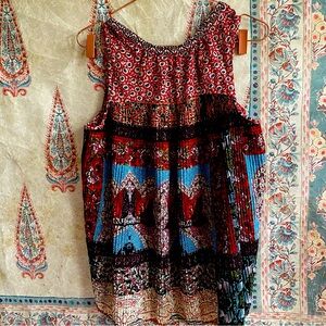 Anthropologie Beautiful Blouse Sleeveless pleated back